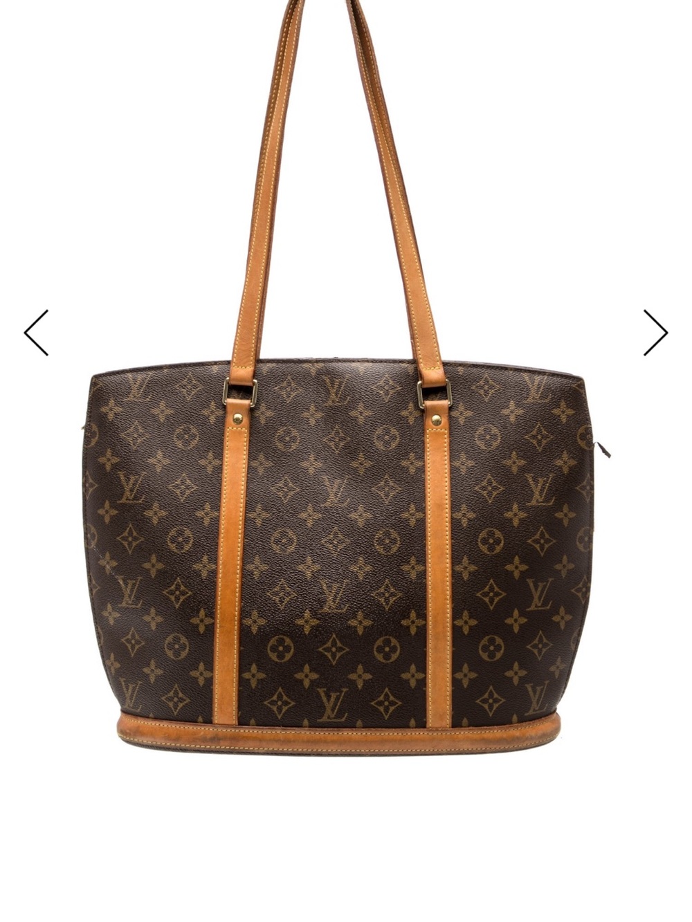 Authentic Louis Vuitton LV Babylone Monogram Canvas Tote with Tan Leather Trim